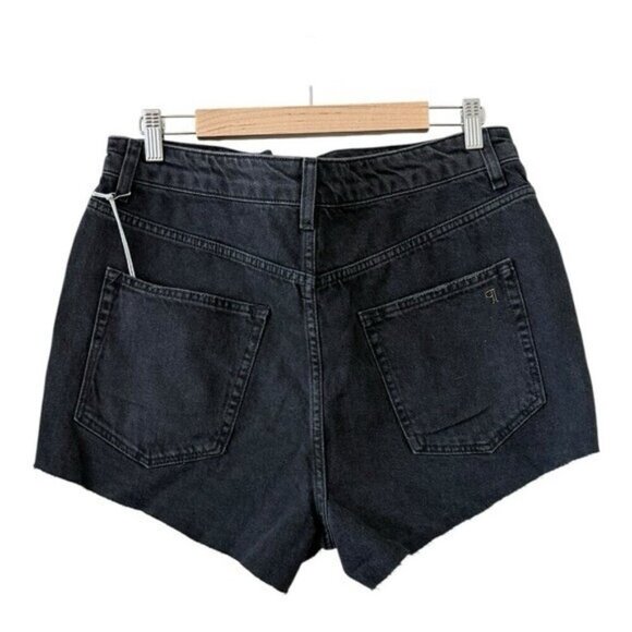 ANTHROPOLOGIE Pilcro Lace Up High Waist Black Shorts Size 32 NEW - Picture 3 of 10